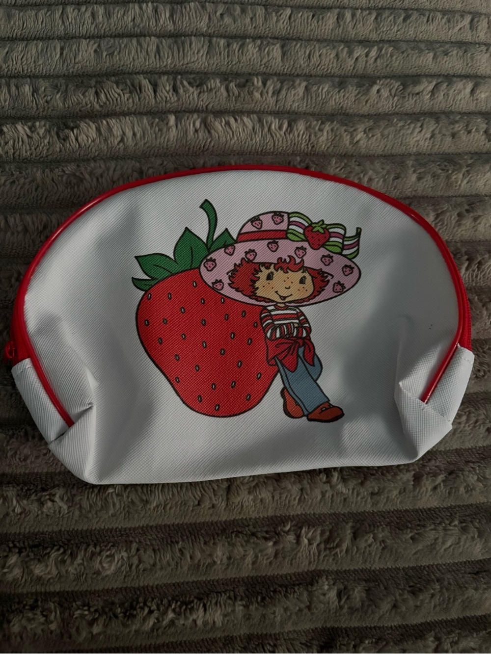 Strawberry Character Kids Pouch — White and Red